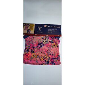 Champion Girls 3 Piece Set 18M Star Tee Cotton Tee Shorts Outfit NWT